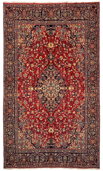 9x12 Floral Medallion Vintage Kashan Hand-Knotted Wool Rug – Collector’s Piece