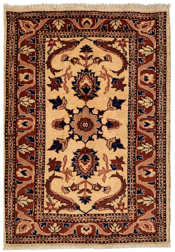 2x4 Beige Chobi Hand Knotted Premium Afghan Wool Rug