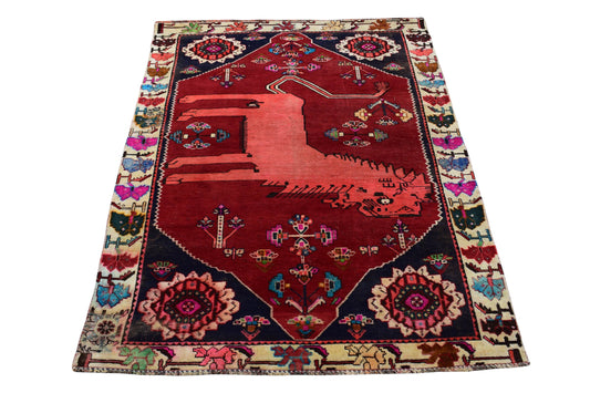 4x6 Antique Handmade Turkish Rug | Hand knotted Rug | Vintage Anatolian Rug | Area Rug for Bedroom, Living Room Rug, and Kitchen Rug - SHR45