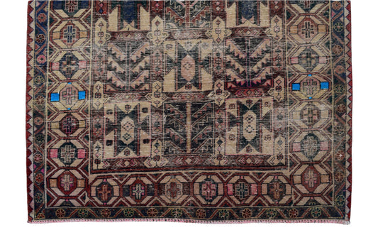 5x9 Antique Handmade Turkish Rug | Hand knotted Rug | Vintage Anatolian Rug | Area Rug for Bedroom, Living Room Rug, and Kitchen Rug - SHR78