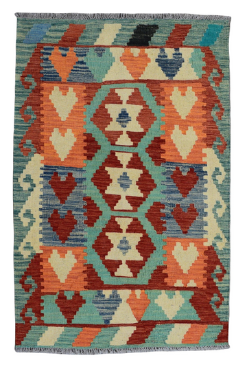 3X5 Handmade Vintage Turkish Kilim Area Rug – Kilim Green