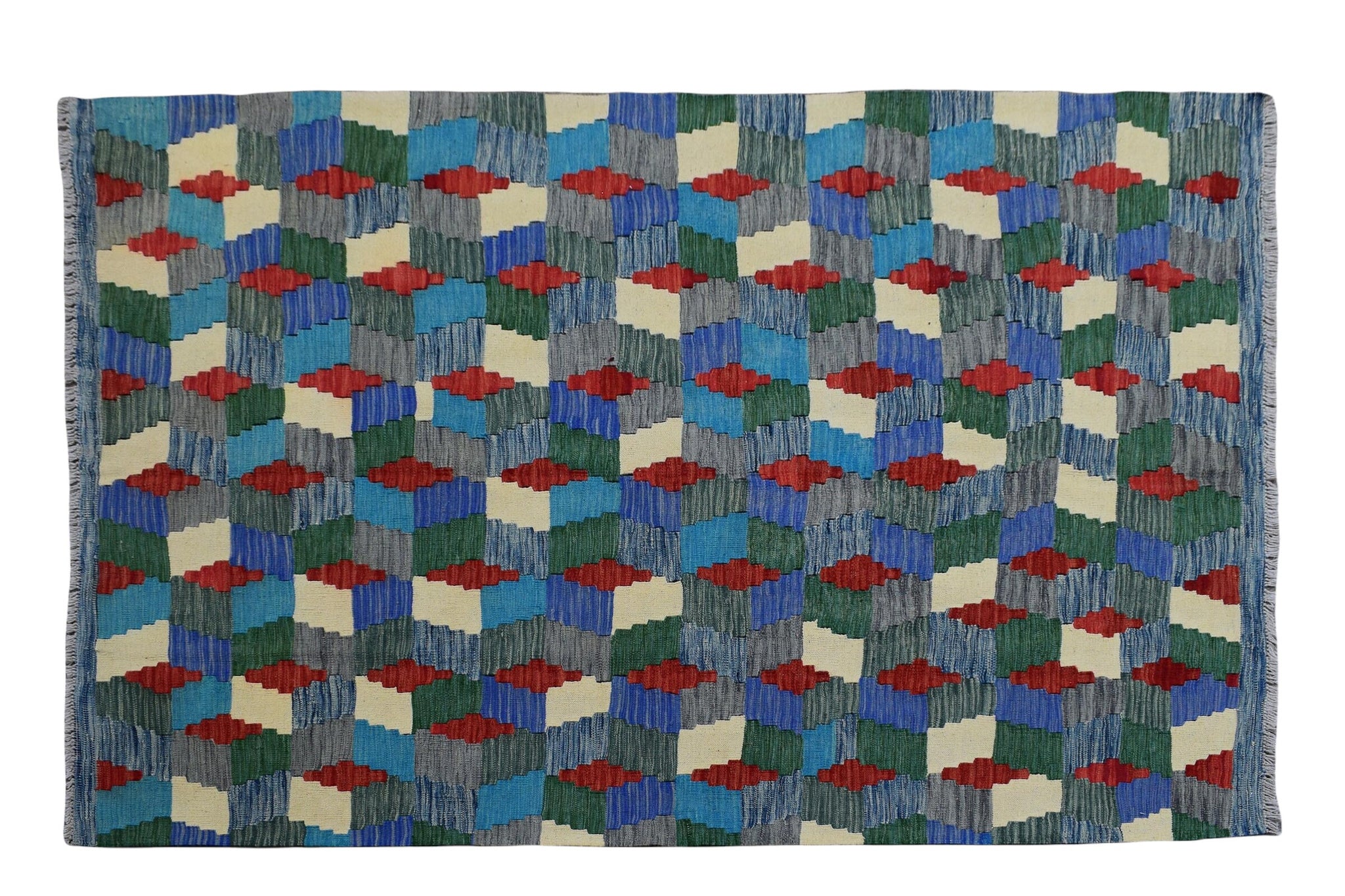 5X6 Turkish Vintage Kilim Rug | Handmade Wool Area Rug | Handwoven Artistic Carpet for Living Room, Bedroom, Kitchen KLM114