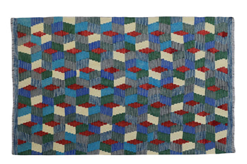 5X6 Turkish Vintage Kilim Rug | Handmade Wool Area Rug | Handwoven Artistic Carpet for Living Room, Bedroom, Kitchen KLM114