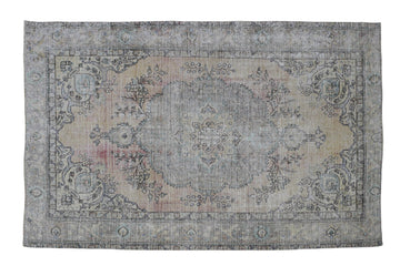 6x9 Vintage Oushak Rug | Hand-Knotted Antique Medium Area Rug | Handwoven Turkish Wool Carpet for Bedroom, Living Room - TFD101
