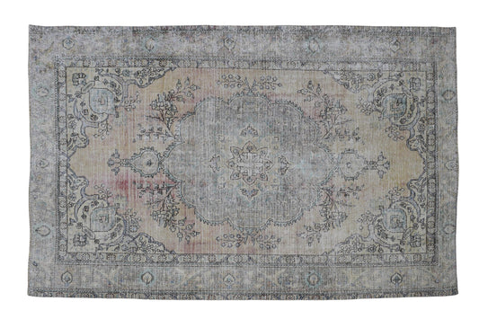 6x9 Vintage Oushak Rug | Hand-Knotted Antique Medium Area Rug | Handwoven Turkish Wool Carpet for Bedroom, Living Room - TFD101