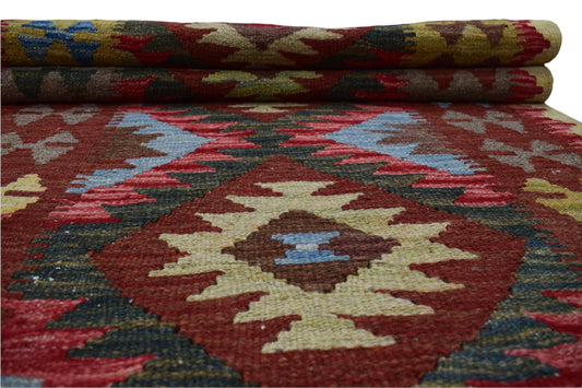 3X10 Turkish Vintage Kilim Rug | Handmade Wool Runner Rug | Handwoven Artistic Carpet for Living Room, Bedroom, Kitchen (2.49 x 9.58 ft)