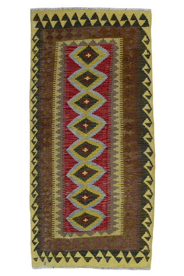 3X7 Handmade Vintage Turkish Kilim Runner Rug – Kilim Red
