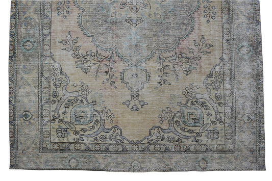6x9 Vintage Oushak Rug | Hand-Knotted Antique Medium Area Rug | Handwoven Turkish Wool Carpet for Bedroom, Living Room - TFD101