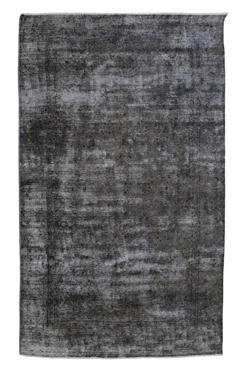6X9 Handmade Vintage Turkish Oushak Area Rug – Solid Black