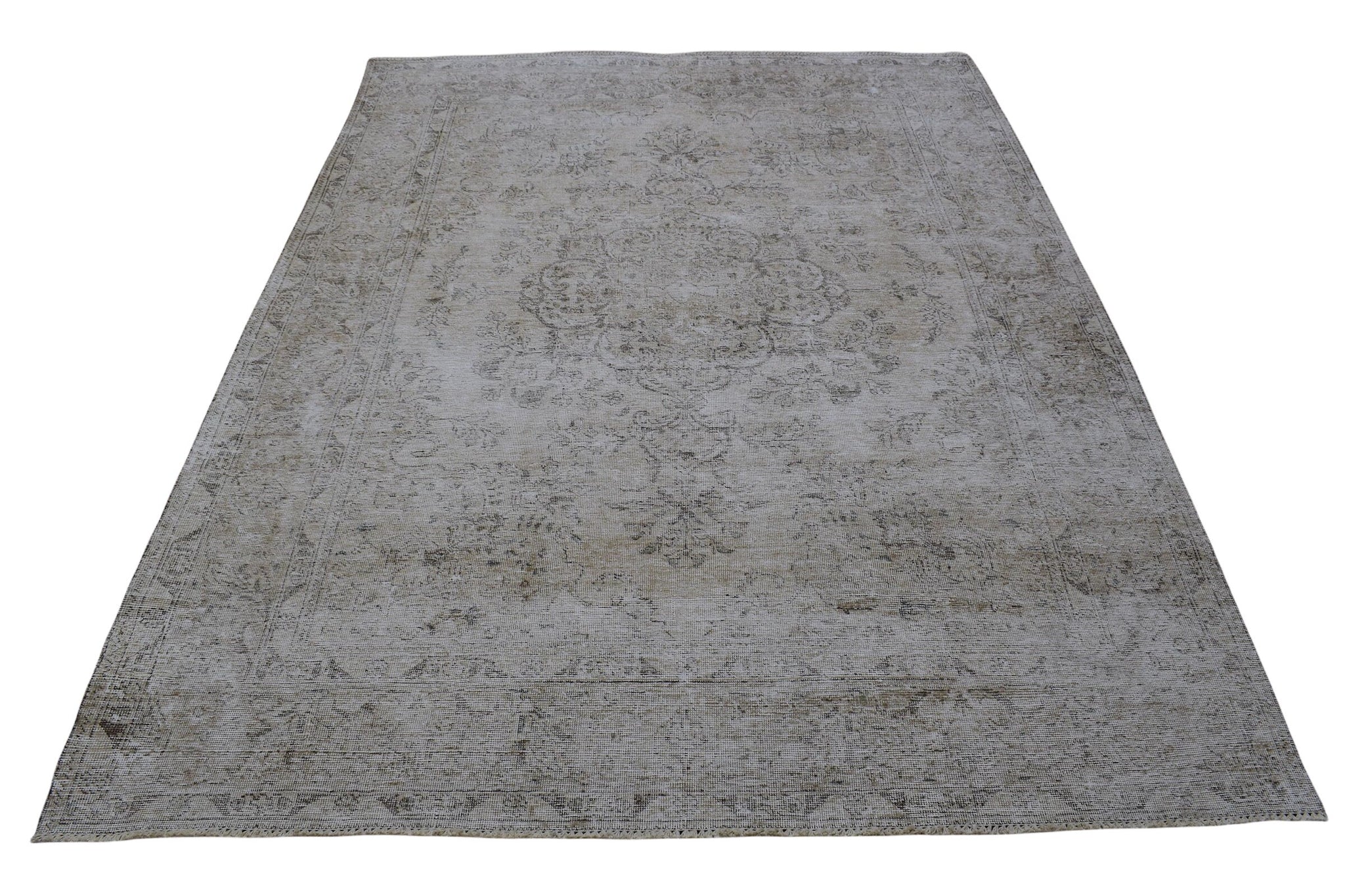 7x10 Vintage Oushak Rug | Hand-Knotted Antique Large Area Rug | Handwoven Turkish Wool Carpet for Bedroom, Living Room - TWW102