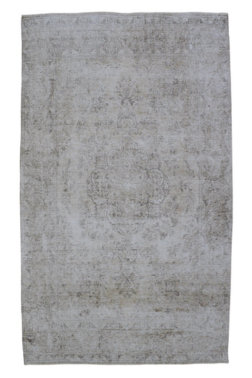 7X10 Handmade Vintage Turkish Oushak Area Rug – Solid Gray