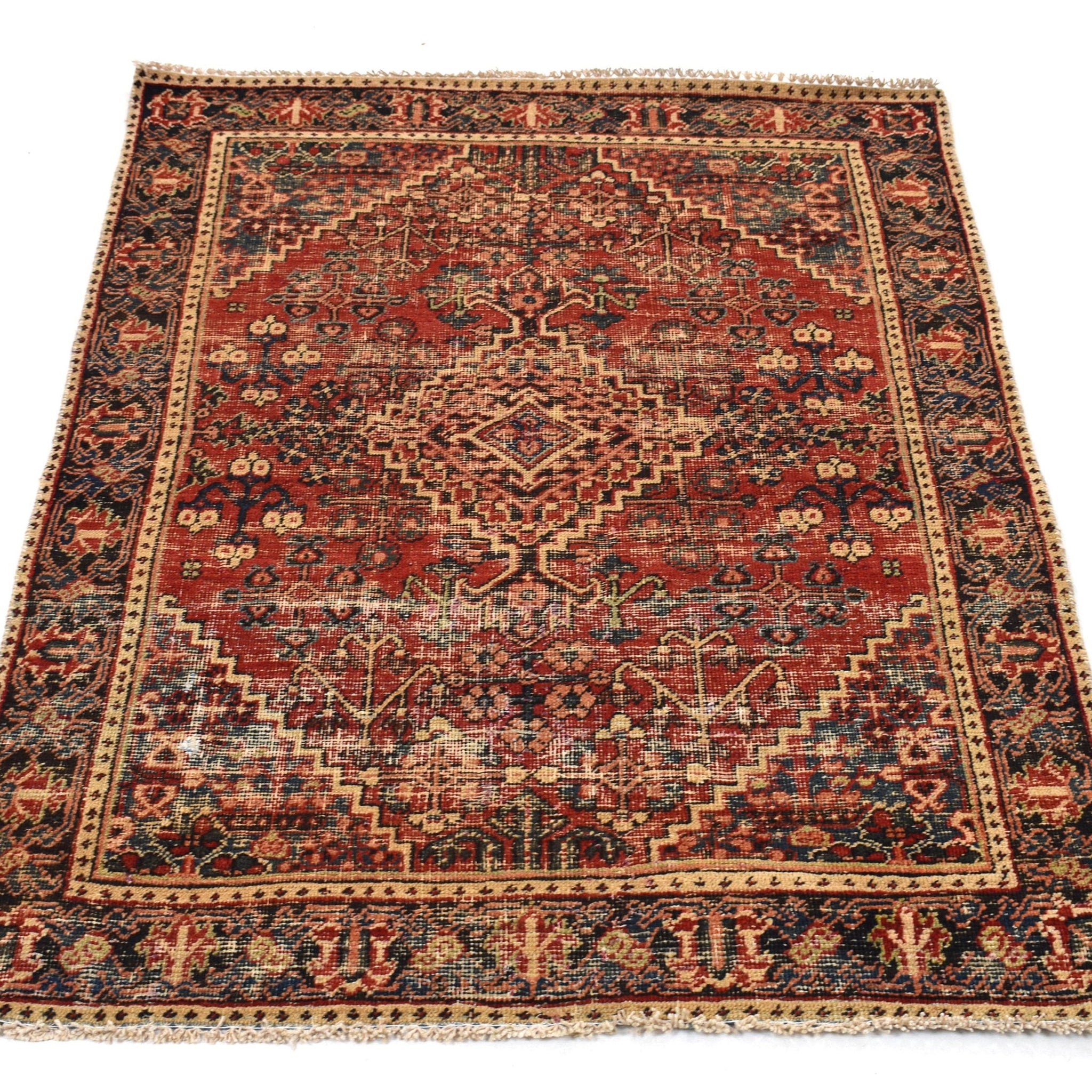 4x6 Antique Handmade Turkish Rug | Hand knotted Rug | Vintage Anatolian Rug | Area Rug for Bedroom, Living Room Rug, and Kitchen Rug-SHR165