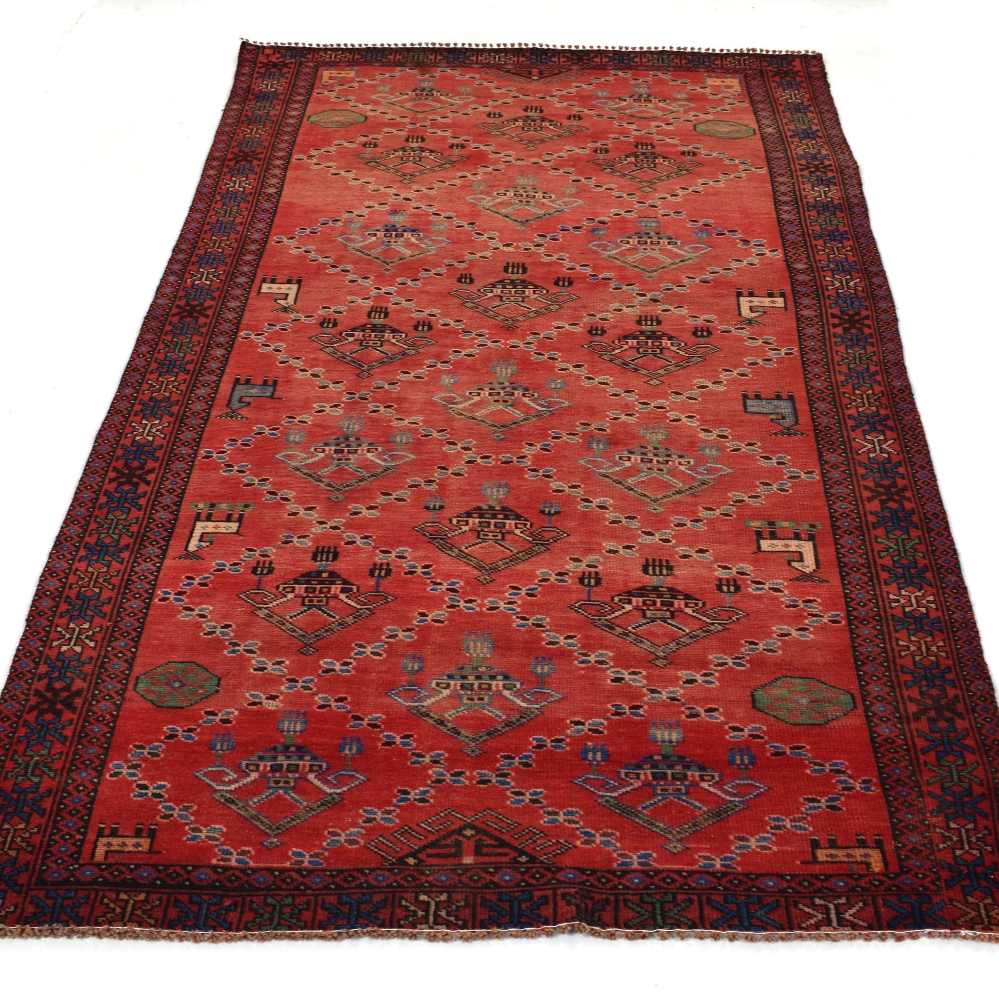 5x9 Antique Handmade Turkish Rug | Hand knotted Rug | Vintage Anatolian Rug | Area Rug for Bedroom, Living Room Rug, and Kitchen Rug-SHR253