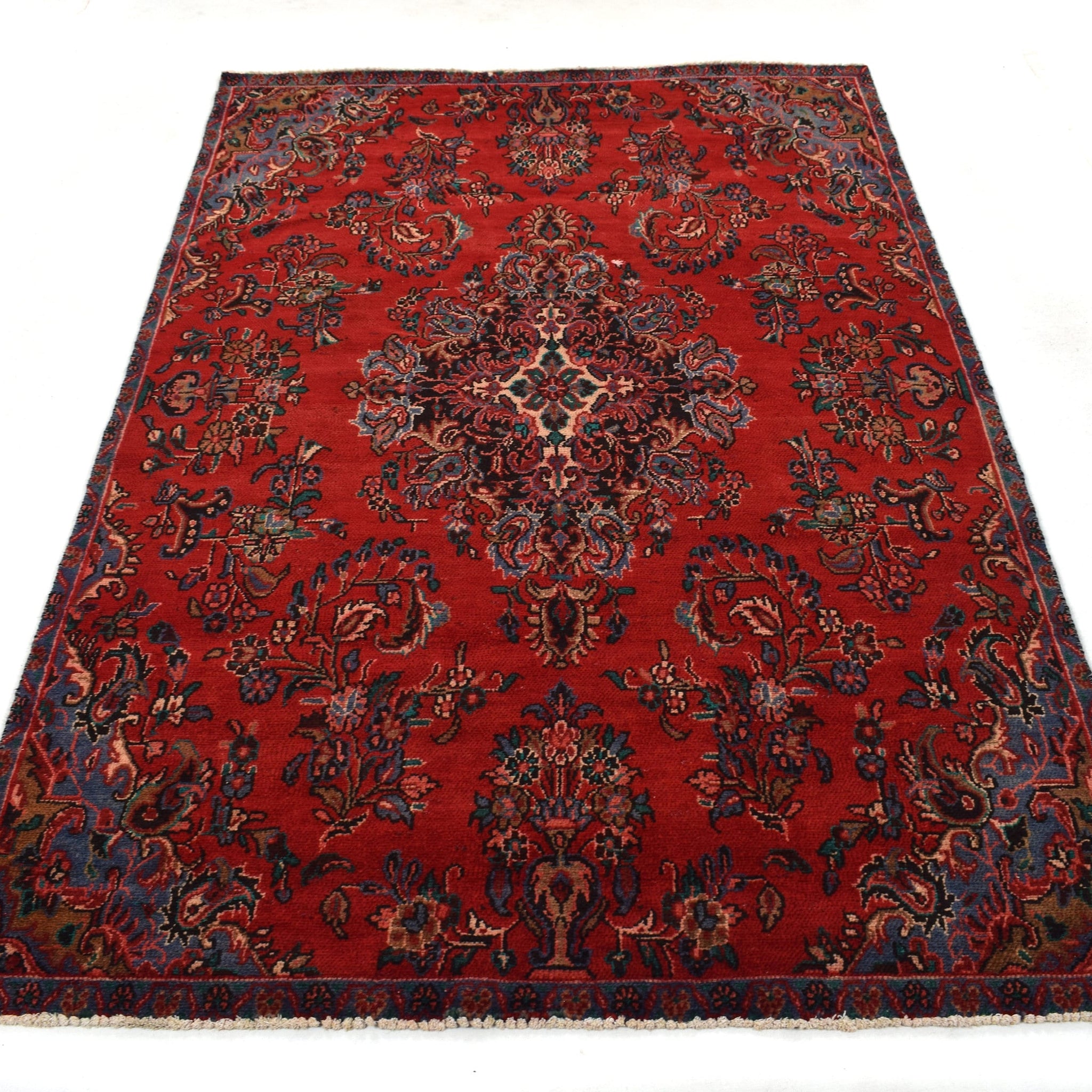 5x8 Antique Handmade Turkish Rug | Hand knotted Rug | Vintage Anatolian Rug | Area Rug for Bedroom, Living Room Rug, and Kitchen Rug-SHR259