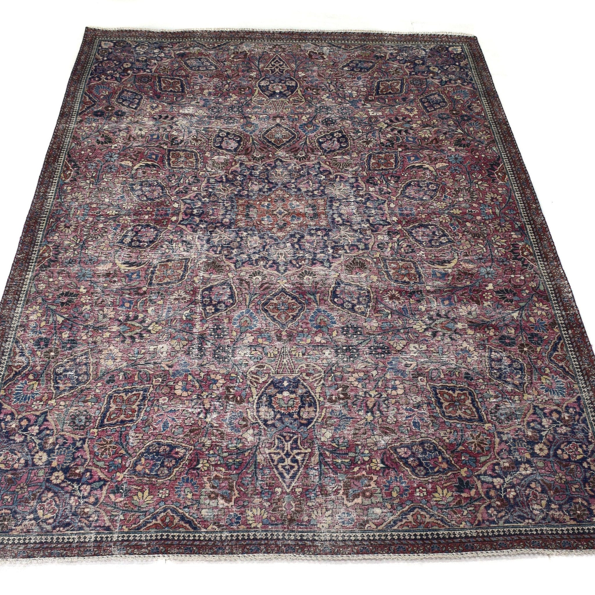 7x10 Vintage Oushak Rug | Hand-Knotted Antique Area Rug | Handwoven Turkish Wool Carpet for Bedroom, Living Room - TFD341