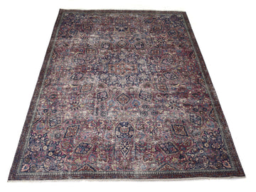 7x10 Vintage Oushak Rug | Hand-Knotted Antique Area Rug | Handwoven Turkish Wool Carpet for Bedroom, Living Room - TFD341