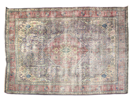 9x12 Vintage Oushak Rug | Hand-Knotted Antique Large Area Rug | Handwoven Turkish Wool Carpet for Bedroom, Living Room - TFD351