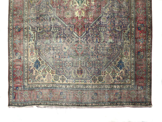 9x12 Vintage Oushak Rug | Hand-Knotted Antique Large Area Rug | Handwoven Turkish Wool Carpet for Bedroom, Living Room - TFD351