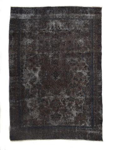 5X8 Handmade Vintage Turkish Oushak Area Rug – Solid Black