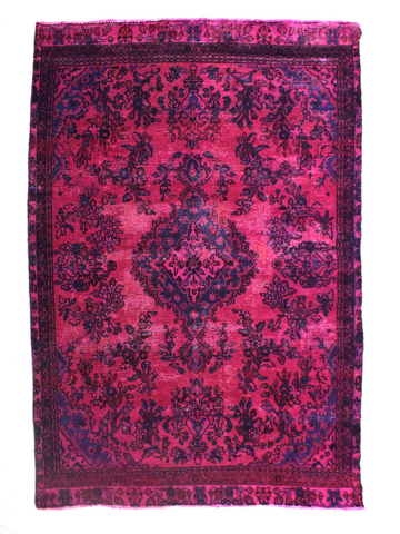 6X9 Handmade Vintage Turkish Oushak Area Rug – Purple Floral Medallion