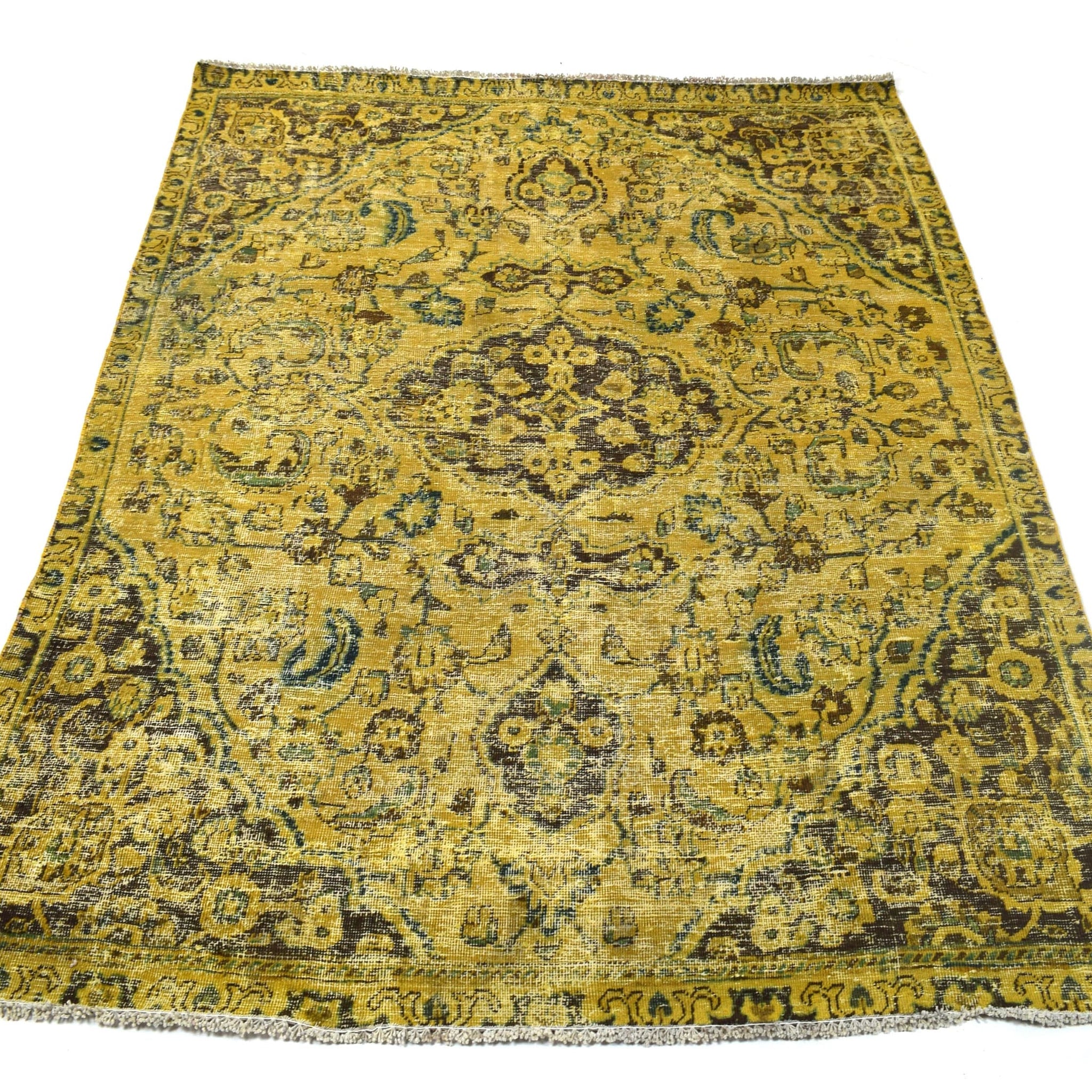 7x8 Vintage Oushak Rug | Hand-Knotted Antique Area Rug | Handwoven Turkish Wool Carpet for Bedroom, Living Room - TOD339