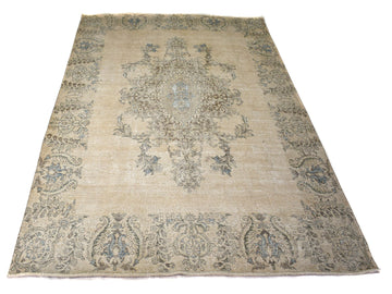 9x12 Vintage Oushak Rug | Hand-Knotted Antique Large Area Rug | Handwoven Turkish Wool Carpet for Bedroom, Living Room - TWW346