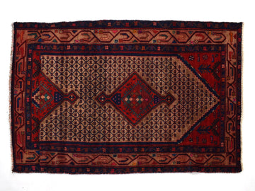 3x6 Antique Handmade Turkish Rug | Hand knotted Rug | Vintage Anatolian Rug | Area Rug for Bedroom, Living Room Rug, and Kitchen Rug-SHR162