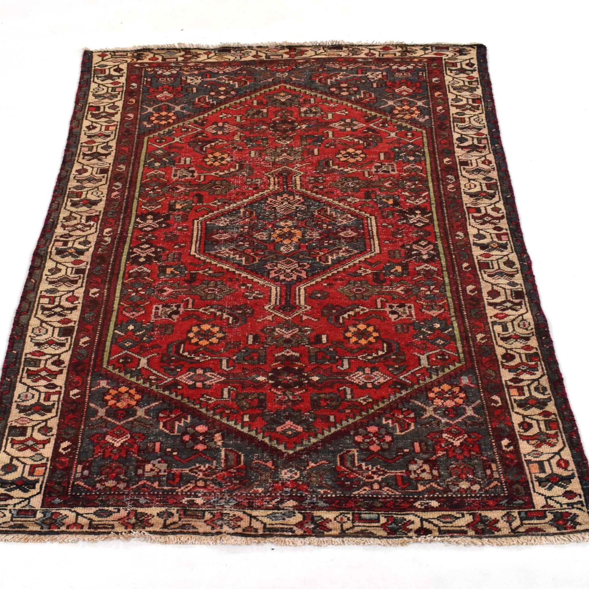 4x6 Antique Handmade Turkish Rug | Hand knotted Rug | Vintage Anatolian Rug | Area Rug for Bedroom, Living Room Rug, and Kitchen Rug-SHR166