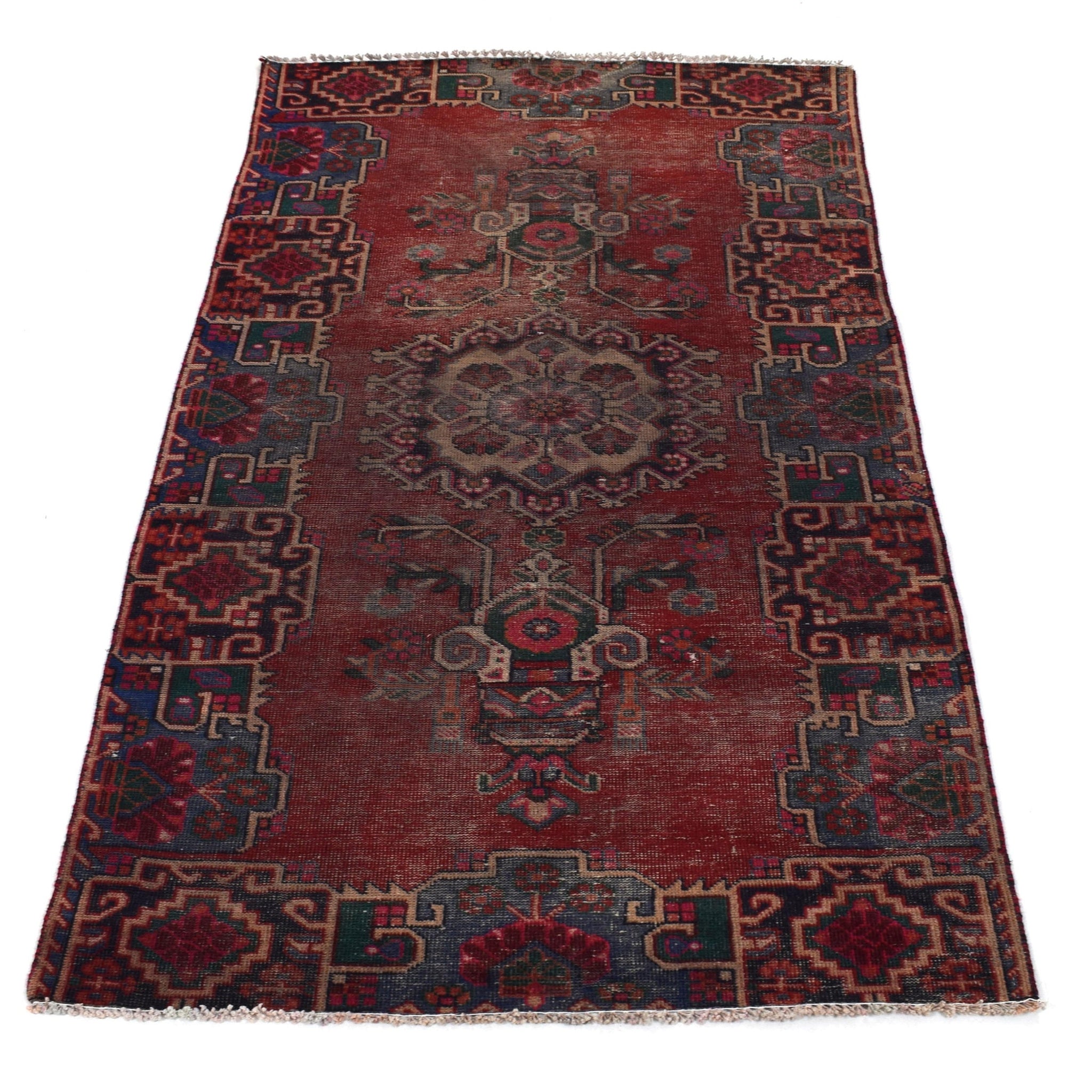 4x7 Antique Handmade Turkish Rug | Hand knotted Rug | Vintage Anatolian Rug | Area Rug for Bedroom, Living Room Rug, and Kitchen Rug-SHR196