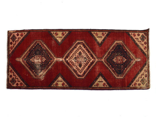 3x9 Antique Handmade Turkish Rug | Hand knotted Rug | Vintage Anatolian Rug | Runner Rug for Bedroom, Living Room, and Kitchen Rug - SHR236