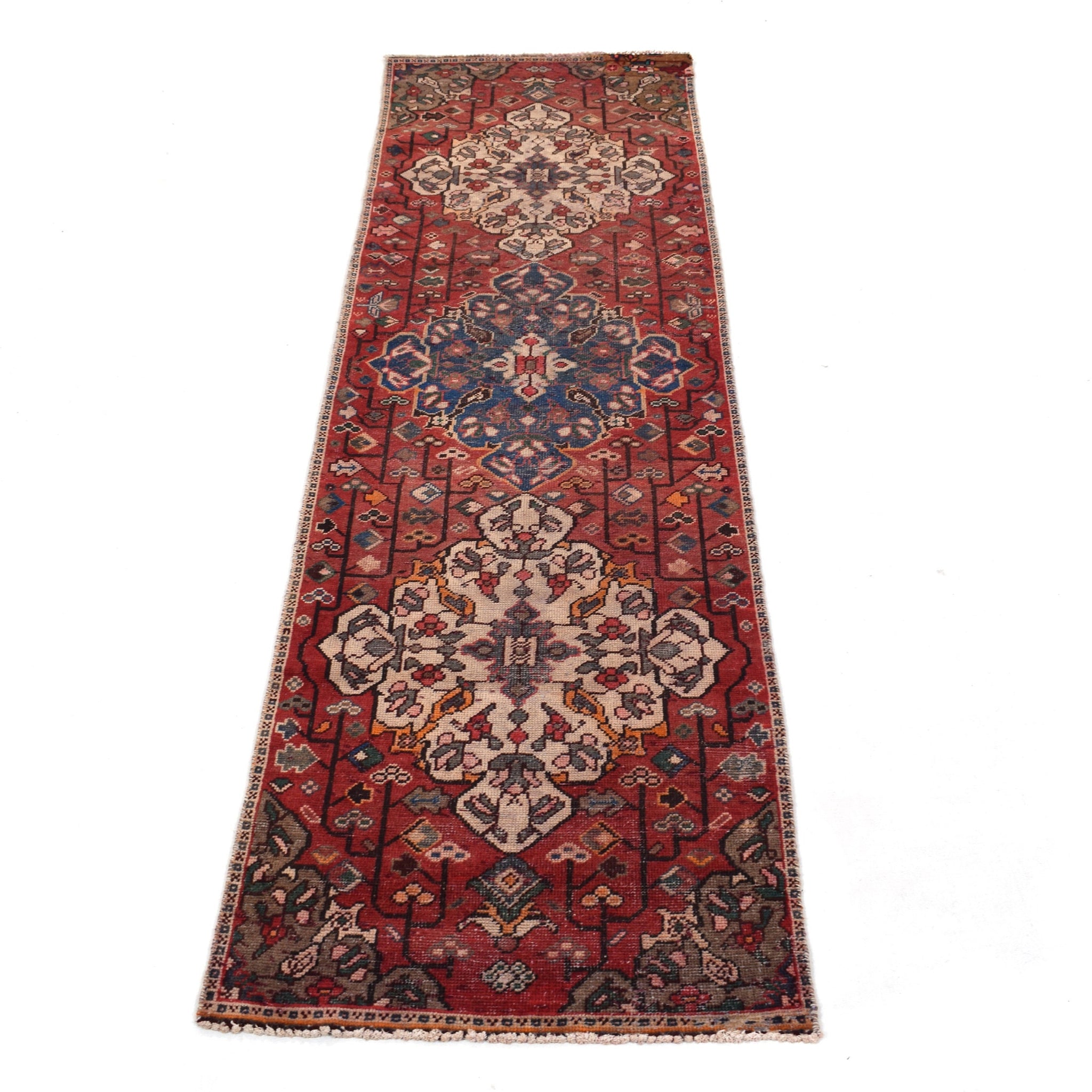 3x9 Antique Handmade Turkish Rug | Hand knotted Rug | Vintage Anatolian Rug | Runner Rug for Bedroom, Living Room, and Kitchen Rug - SHR262