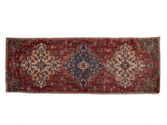 3x9 Antique Handmade Turkish Rug | Hand knotted Rug | Vintage Anatolian Rug | Runner Rug for Bedroom, Living Room, and Kitchen Rug - SHR262