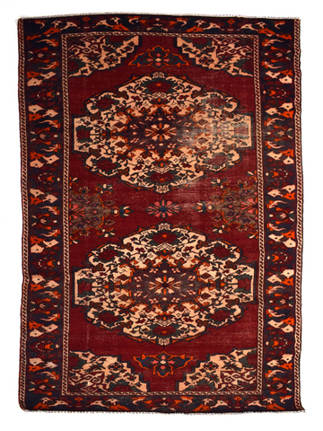 5X10 Handmade Vintage Turkish Area Rug – Floral Red