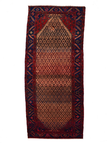4X10 Handmade Vintage Turkish Area Rug – Floral Red