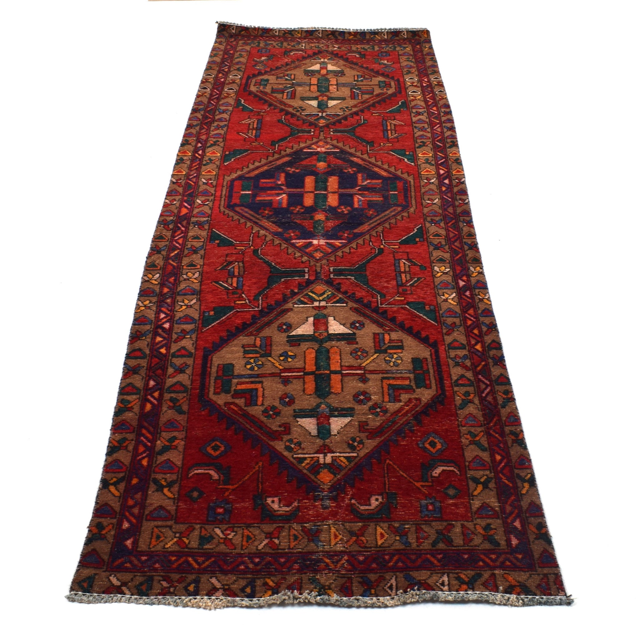 3x10 Antique Handmade Turkish Rug | Hand knotted Rug | Vintage Anatolian Rug | Runner Rug for Bedroom, Living Room, and Kitchen Rug - SHR322