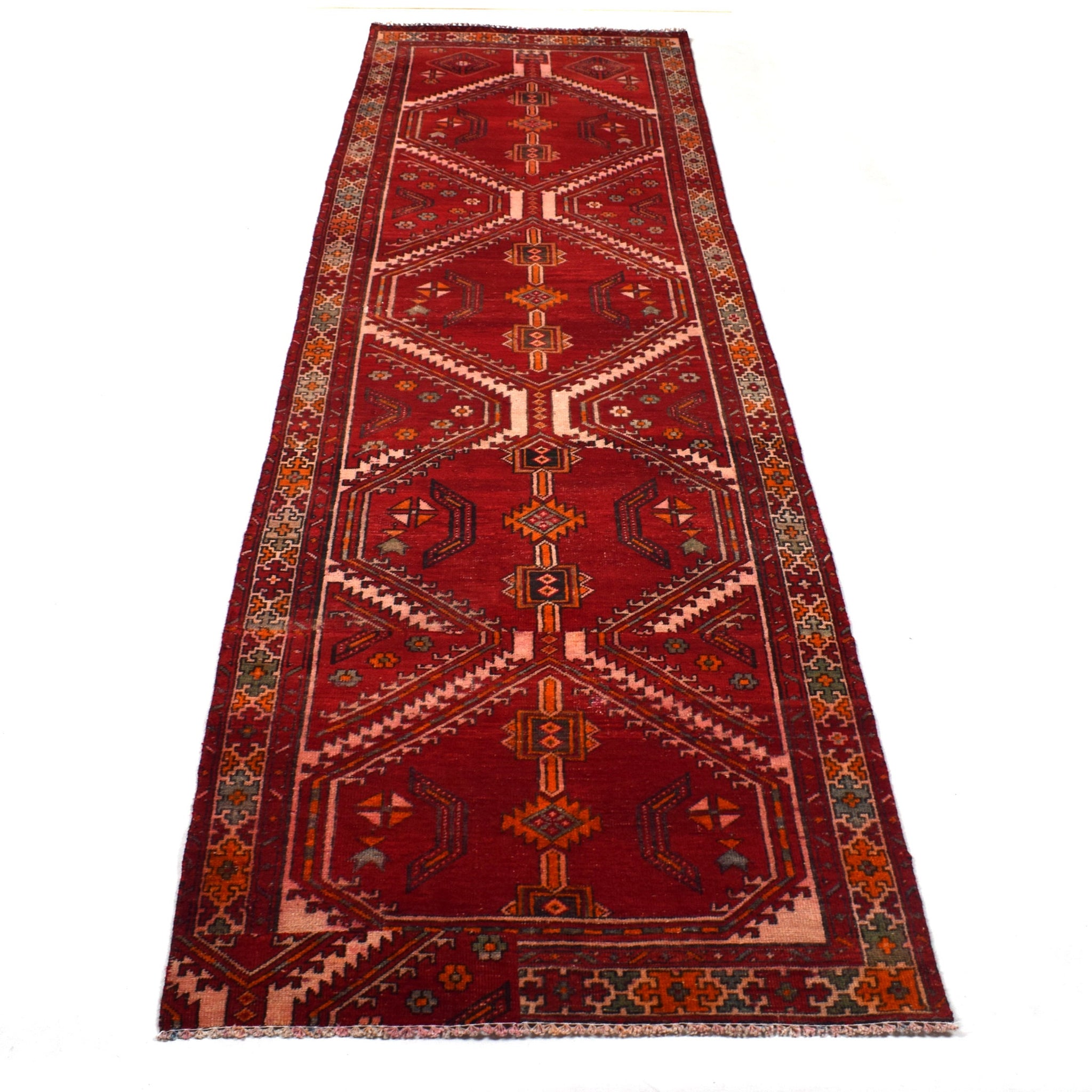 3x13 Antique Handmade Turkish Rug | Hand knotted Rug | Vintage Anatolian Rug | Runner Rug for Bedroom, Living Room, and Kitchen Rug - SHR326