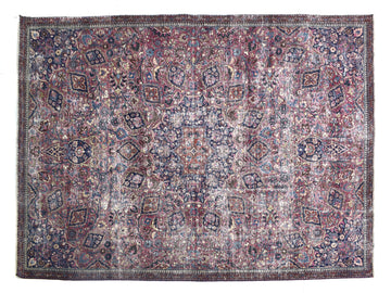 7x10 Vintage Oushak Rug | Hand-Knotted Antique Area Rug | Handwoven Turkish Wool Carpet for Bedroom, Living Room - TFD341