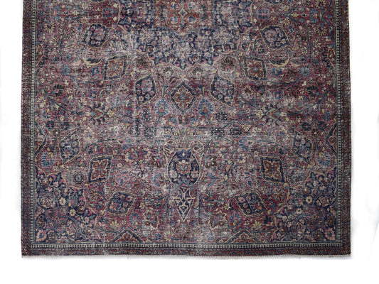 7x10 Vintage Oushak Rug | Hand-Knotted Antique Area Rug | Handwoven Turkish Wool Carpet for Bedroom, Living Room - TFD341