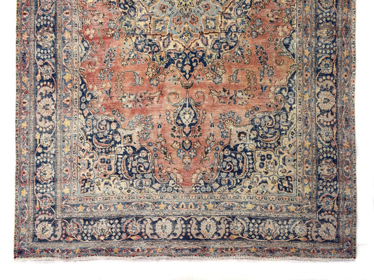 8x11 Vintage Oushak Rug | Hand-Knotted Antique Large Area Rug | Handwoven Turkish Wool Carpet for Bedroom, Living Room - TFD347