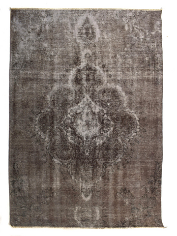 6X9 Handmade Vintage Turkish Oushak Area Rug – Grey Floral Medallion