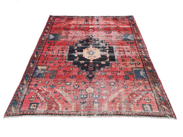 4x6 Handmade Turkish Vintage Tribal Rug | Sun-bleached Medallion On Pink Field | Boho Rug, Anatolian Rug | SHR466 | From 1980