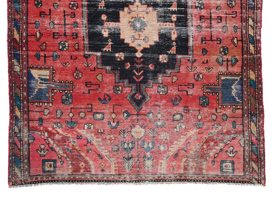 4x6 Handmade Turkish Vintage Tribal Rug | Sun-bleached Medallion On Pink Field | Boho Rug, Anatolian Rug | SHR466 | From 1980