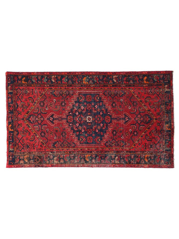 4x7 Handmade Turkish Vintage Tribal Rug | Midnight Medallion On Rich Rose Field | Boho Rug, Anatolian Rug | SHR449 | From 1980