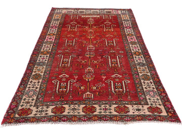 4x7 Handmade Turkish Vintage Tribal Rug | Faded Floral Altar Tree Medallions | Boho Rug, Anatolian Rug | SHR447 | From 1980