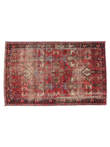 4x7 Handmade Turkish Vintage Tribal Rug | Intricate Garden Of Life Florals On Rust Red Field | Boho Rug Anatolian Rug | SHR445 | From 1980