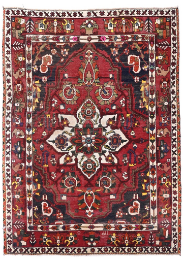 5X7 Handmade Vintage Turkish Area Rug – Floral Red