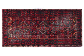 3x6 Handmade Turkish Vintage Tribal Rug | Midnight Brick Diamond Field | Boho Rug, Anatolian Rug | SHR432 | From 1980