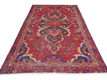 4x7 Handmade Turkish Vintage Tribal Rug | Floral Black-Medallion Garden | Boho Rug, Antique Anatolian Rug | SHR412 | From 1980