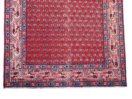 4x7 Handmade Turkish Vintage Tribal Rug | Deer Bordered Diamond Field | Boho Rug, Antique Anatolian Rug | SHR-430 | From 1980