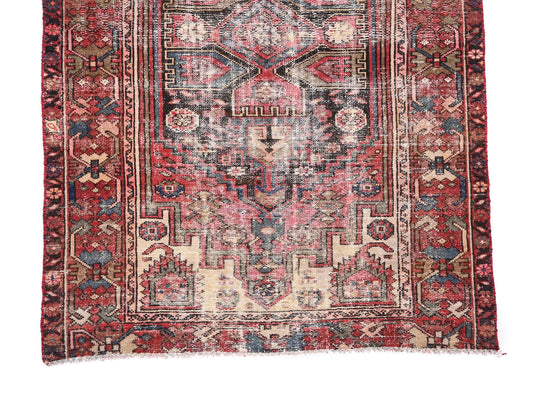 4x6 Handmade Turkish Vintage Tribal Rug | Faded Rose & Cream Geometric | Boho Rug, Antique Anatolian Rug | SHR468 | From 1970